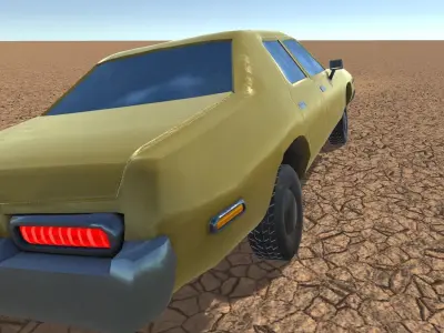 PBR Large American Car low-poly AR VR Low-poly 3D model