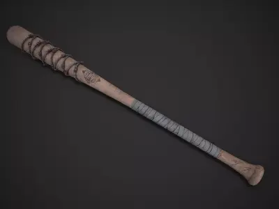 Barbwired Baseball Bat Low-poly 3D model
