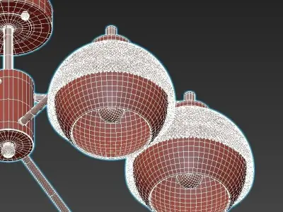 nocciola-70106-6 six light ceiling fixture gold 3D model