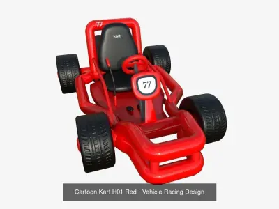 10 Cartoon Kart H Collection - Vehicle Racing Design 3D Model Pack