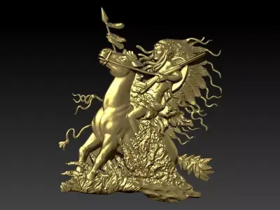 Native American and his Appaloosa horse Racing the Wind Jewelry  3D print model