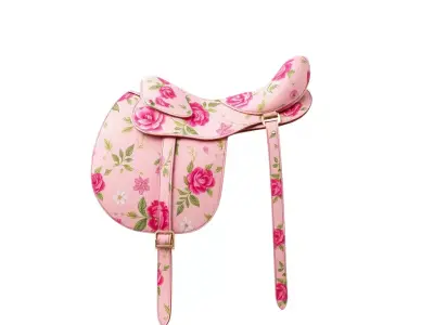 Floral Pink Saddle model pack Low-poly 3D model