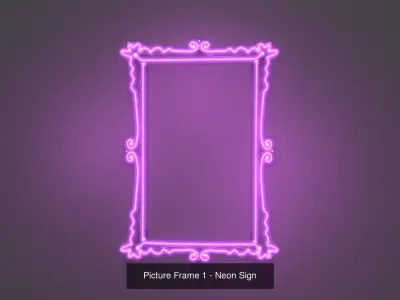 Picture Frames Pack - Neon Signs 3D Model Collection