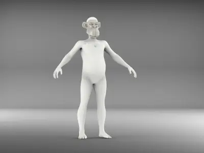 3D Ape for NFT Low-poly 3D model