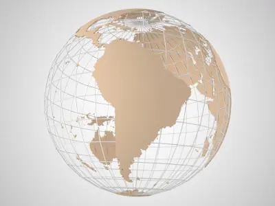 Globe News Skeleton Hazelnut Color 3D model