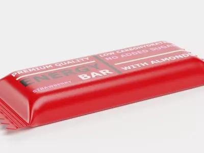 Energy Bar - Product Concept Packaging Low-poly 3D model