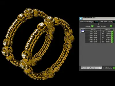Diamond BANGLE Design 3D print model