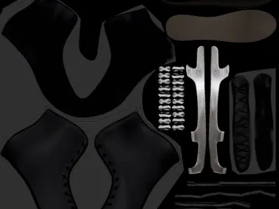 Ice Skates Low-poly 3D model