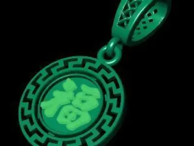 Chinese Pendant 3D model Texture 3D print model 3D print model