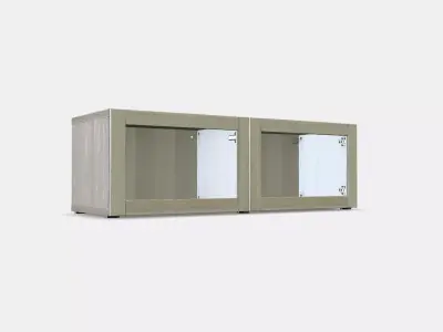 BESTA Shelf unit with glass doors 3 3D model