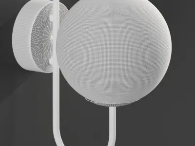 Modern brass and opal glass wall lamp Laredoute MORICIO 3D model