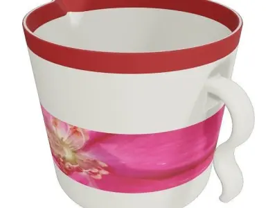 Classic Plastic Bath Mug Low-poly 3D model