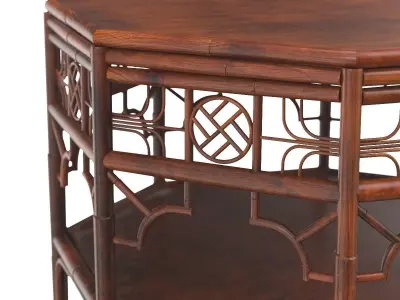 CAN301 Red Egg Indochine Octagonal Coffee Table 3D model