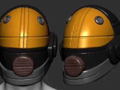 helmet scifi high poly sculpt 3d printable 3D model 3D model