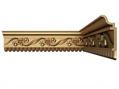 Cornice Decoration Molding 051 90 Degree Low-poly 3D model