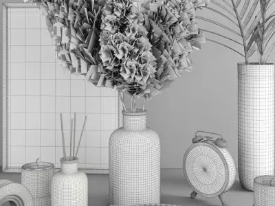 decorative set with pampas 3  3D model