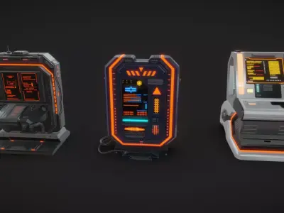SciFi Terminals 18 Low-poly 3D model