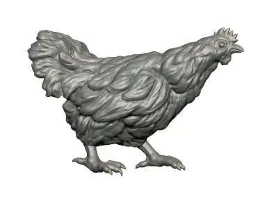 hen sculpture  3D print model