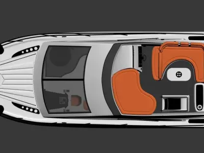 Luxury Flybridge Motor Yacht White Modern Style 3D model