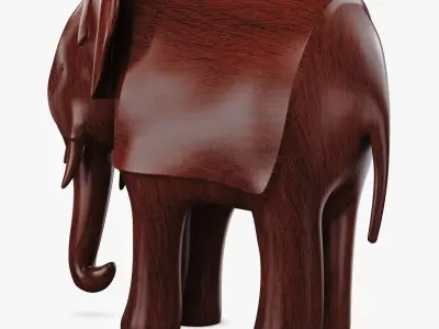 Elephant Wooden Statue v 1 3D model