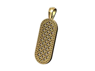 Moucharabieh mesh diamond slot pendant with bail 3D print model