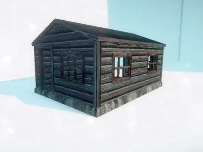 Forest Cabin Low-poly 3D model