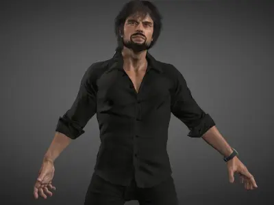 Realistic 3D Alpha Male Character Mafia Man Rigged with Textures 3D model