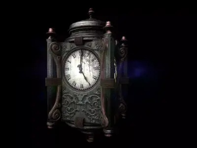 PBR 4K Old Clock GameReady LowPoly Low-poly 3D model