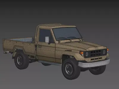 Toyota landcruiser1991 pickup 3D model