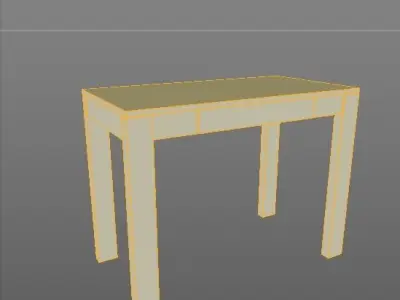 Modern Desk 03 Free low-poly 3D model