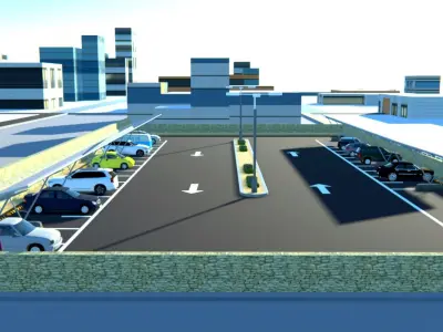 Solar pannels parking Free 3D model
