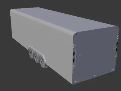 28 Foot Long Enclosed Car Trailer 3D model