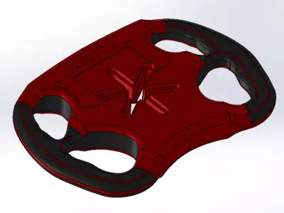 Racing Steering Wheel with Adjustable 6-Bolt Flange 3D print model