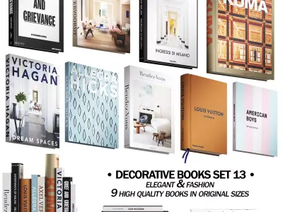 091 Decorative books set 13 Elegant and Fashion 01 3D model