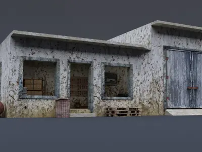 Old Garage  Low-poly 3D model
