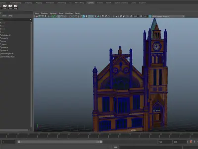Guildhall - Derry City  Strabane with texture Low-poly 3D model
