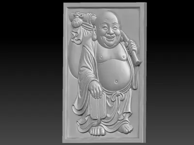 2 Buddha Maitreya CNC Relief Model 3D print model