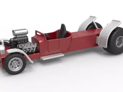 Pulling truck 2wd Hot rod Scale 1 to 25 3D print model