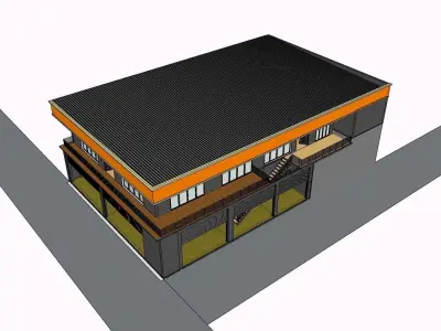 400 Seating and 100 Dining two floors Marriage hall 3D model