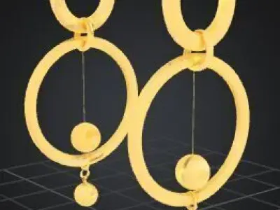 Aurum Orbit  Luxury Minimalist Gold Earrings  3D print model
