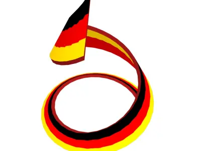 German flag on Double helical structure 3D model