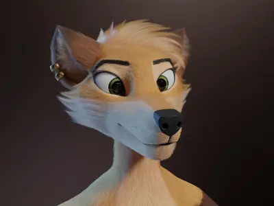 Catalina Anthro Fox 3D model