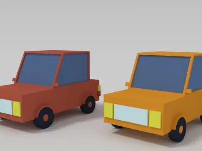 Toon Car Low-poly 3D model