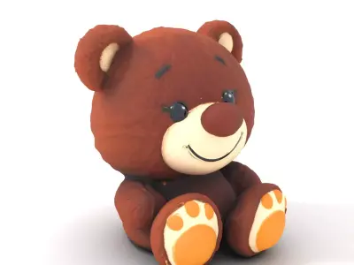 Cuddly Brown Bear model pack Low-poly 3D model