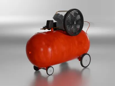 Air compressor Low-poly 3D model