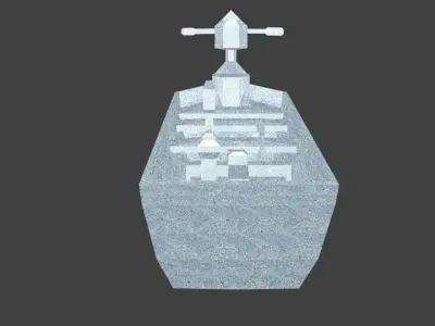 3D Boat with an Engine and Low Ploy Low-poly 3D model