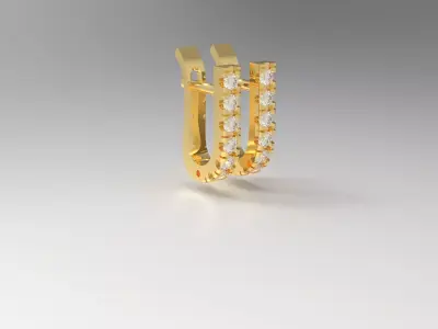 Beautiful earing u pave setting 3D print model