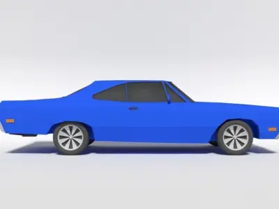Low Poly Cartoon Plymouth Roadrunner Car Low-poly 3D model
