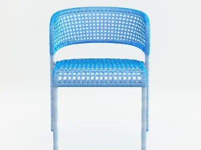 Natural Rattan Chair 3D model