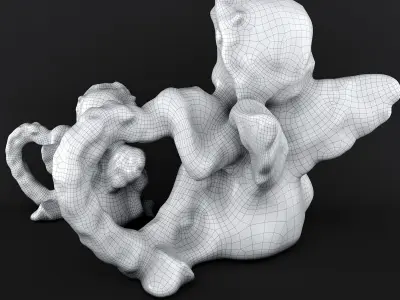 Sculpture Angel with a heart 3D model